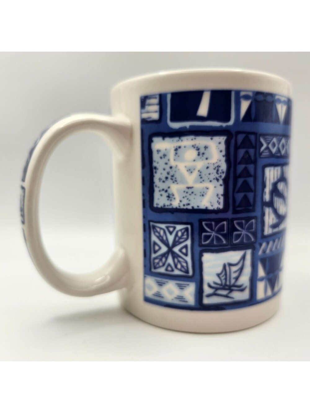 Islander Group Tapa Honu Ceramic Mug 12oz Aloha Petroglyph Turtle Canoe Hawaiian